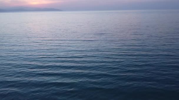 Widok Powietrza Zachód Słońca Nad Morzem Egejskim Piękne Kolory — Wideo stockowe