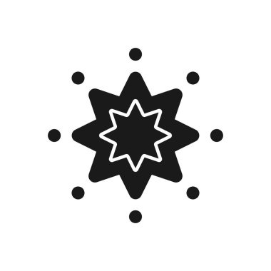 Mükemmellik simgesi. Beyaz arkaplan vektöründe parlak yıldız