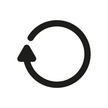 Yenileme veya döndürme ok simgesi. Beyaz arkaplan vektöründe geri dönüşüm çizgisi