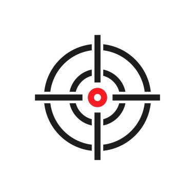 Pazarlama hedef çizgisi ikon vektörü. Hedef ve Hedef simgesi.