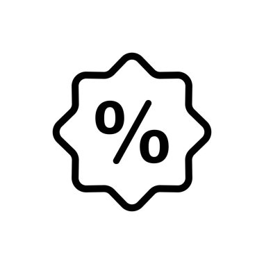 Satır İndirimi, yüzde simgesi. Yüzde vektör illüstrasyonu.