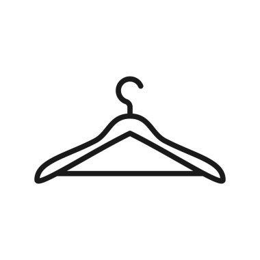 Elbise Askısı Simgesi Vektörü. Çizgi elbise askısı sembolü.