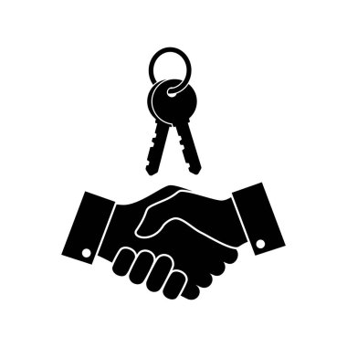 Anahtar ikonunun teslimatı. Başka bir el vektörüne anahtar vermek