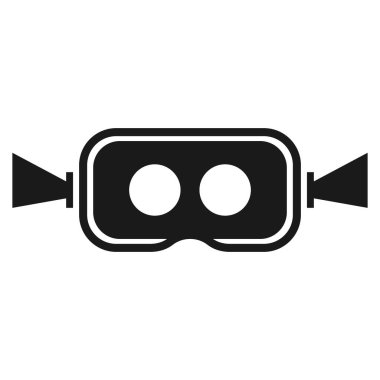 Sanal gerçeklik veya VR gözlükleri basit vektör düz simgesi