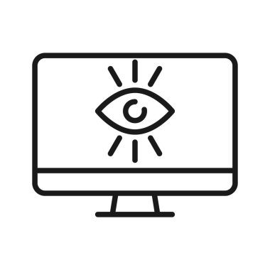 Çevrimiçi eğitim, Eğitim Kaynakları vektör çizgisi simgesi. Canlı Webinar