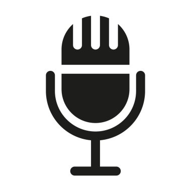 Mikrofon Simgesi vektörü. Mikrofon - Stüdyo Sembolü Kaydediliyor.