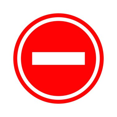 Vektör dur işareti simgesi. İşaret yok, kırmızı uyarı sembolü. İzin Verilmeyen simge.