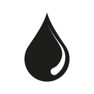 Su damlası ikonu. Yağmur damlası veya yağmur damlası vektör çizimi