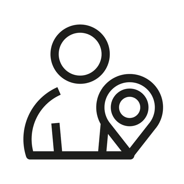 Location People Icon Line Zeiger Oder Standort Personal Vektor Illustration — Stockvektor