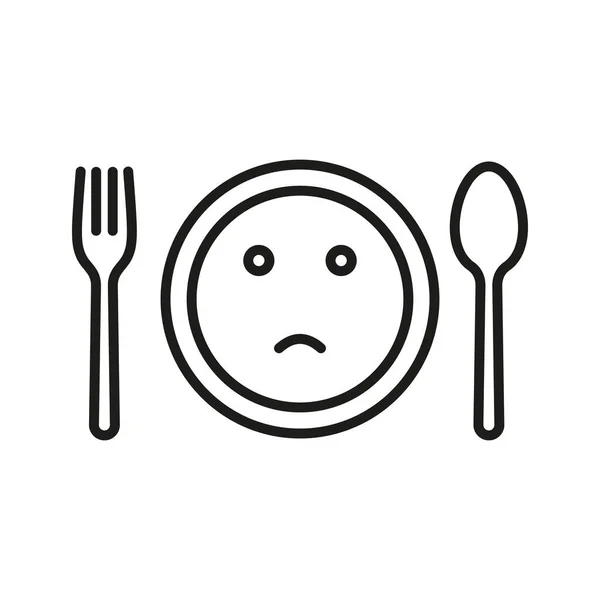 Ştah Kaybı Vektör Çizimi Depresyon Yemek Simgesi Değil — Stok Vektör