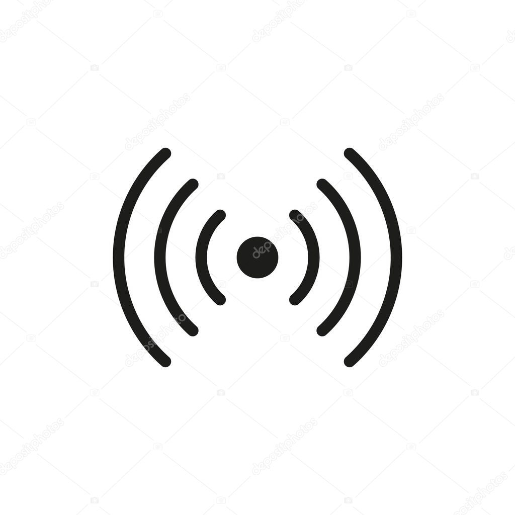Smoke detector outline vector icon. Smoke alarm system