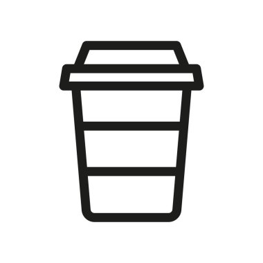 Kahve içecek ikonu. Sıcak fincan işareti. Taze içecek sembolü. Kalite tasarım elemanı vektör illüstrasyonu.