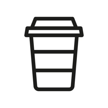 Kahve içecek ikonu. Sıcak fincan işareti. Taze içecek sembolü. Kalite tasarım elemanı vektör illüstrasyonu.