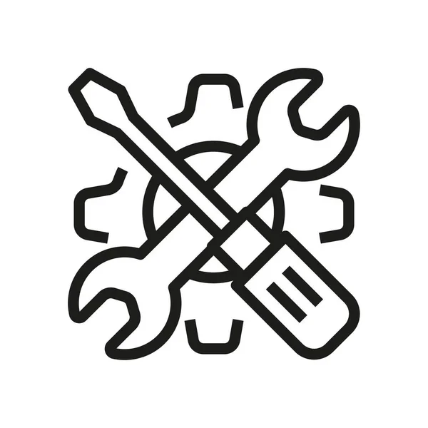 Κλειδί Και Γρανάζι Κατσαβίδι Σταυρωμένα Cogwheel Icon Vector — Διανυσματικό Αρχείο