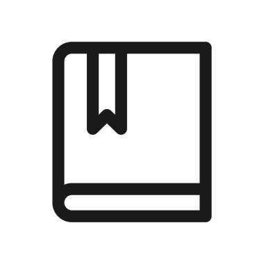 kitap ikonu vektör illüstrasyonu. Eğitim çizgisi simgesi, beyaz arkaplanda vektör