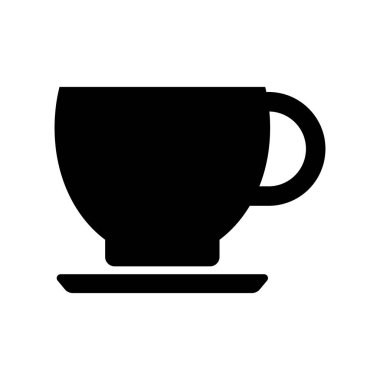 Çay fincanı ve çay tabağı ikonu. Bir kahve konsepti vektör illüstrasyonunu kap.