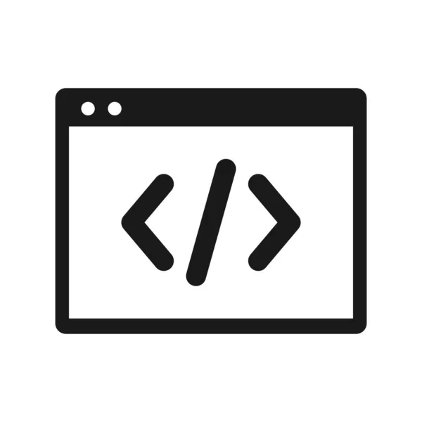 Code Window Vector Icon Coding Symbol Programming Code Application Icon — Stock Vector