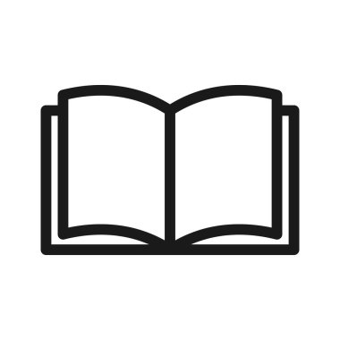 Kitap ikonu. Satır simgesi okunuyor, beyaz arkaplanda vektör