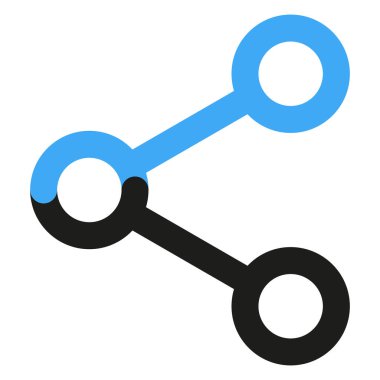 Beyaz arkaplanda izole edilmiş simgeyi paylaş. Paylaş, ağ Vektörü illüstrasyonuName.