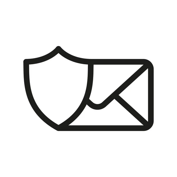 Mail Envelop Beveiliging Vector Illustratie Mail Communicatieschild Gegevensbescherming Beveiliging — Stockvector