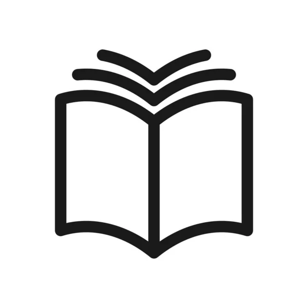Kitap ikonu. Satır simgesi okunuyor, beyaz arkaplanda vektör