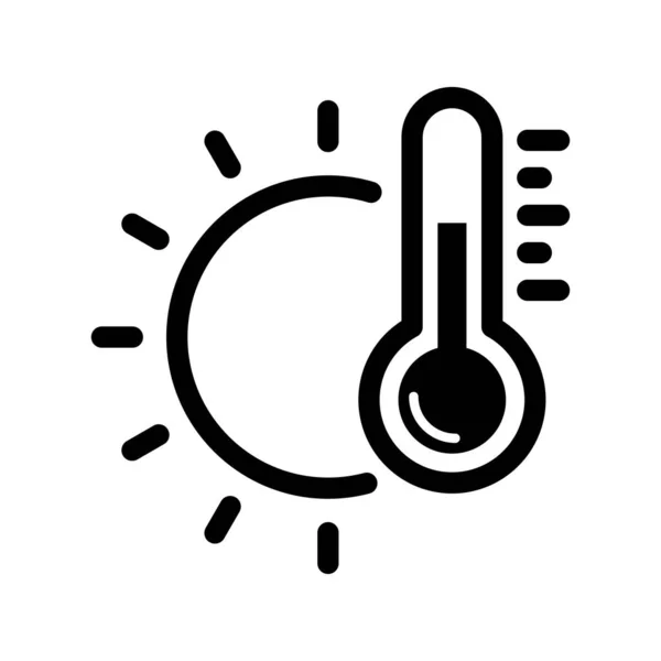 Ícone Quente Termômetro Previsão Clima Meteorologia Ícone —  Vetores de Stock