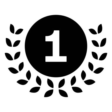 Laurel çelenk ikon vektör çizimi. Zafer Çelengi Simgesi