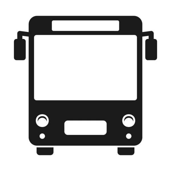 Ikona Przedniego Autobusu Symbol Transportu Publicznego Samochodowy Widok Przodu Ilustracja — Wektor stockowy