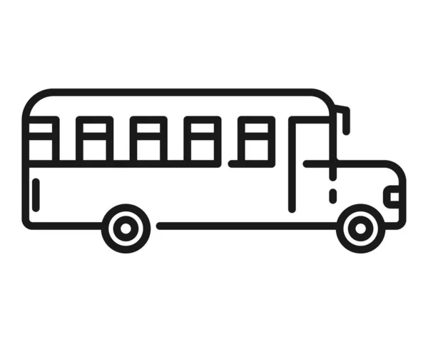 Szkolna Ikona Autobusu Widok Boczny Autobus Ilustracja Wektor — Wektor stockowy
