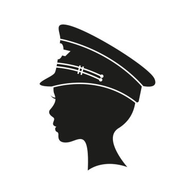 Üniformalı pilot. Yan görünüm pilot kapsül çizimi