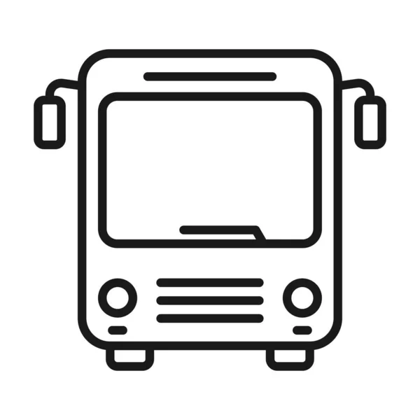 总线图标 公交线路的标志 汽车示意图 前面的景色在白色上孤立的向量图 — 图库矢量图片