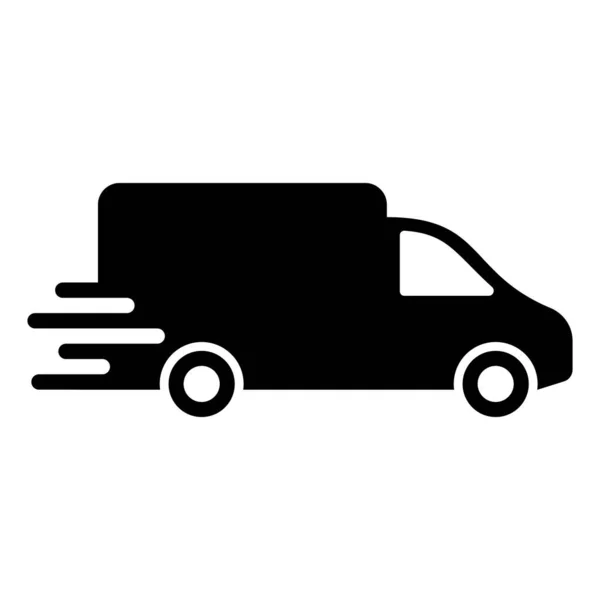 Fast Shipping Delivery Truck Flat Vector Icon Fast Shipping Concept — 스톡 벡터