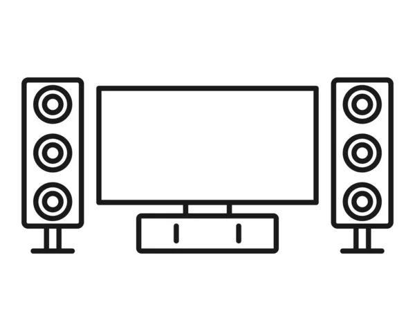 Icono Del Sistema Cine Casa Símbolo Del Televisor Icono Creativo — Vector de stock