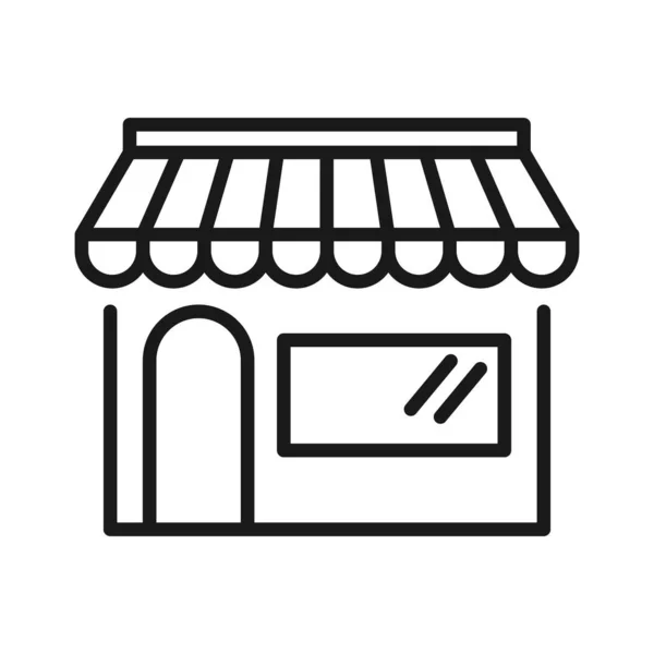 Store Deal Avec Icône Logo Ligne Signe Poignée Main Concept — Image vectorielle