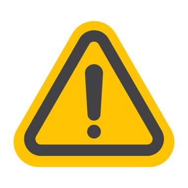 Uyarı işareti çıkartması. Düz Tehlike Uyarı Vektör Çizimi