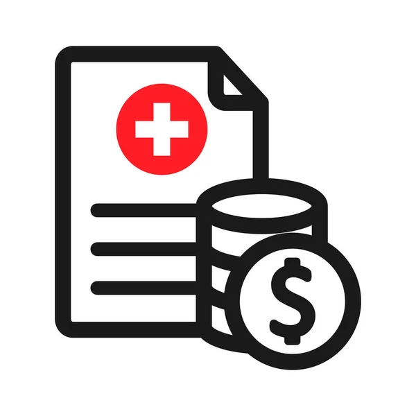 Medical Bill Icon Medical Document Money Vector Illustration — ストックベクタ