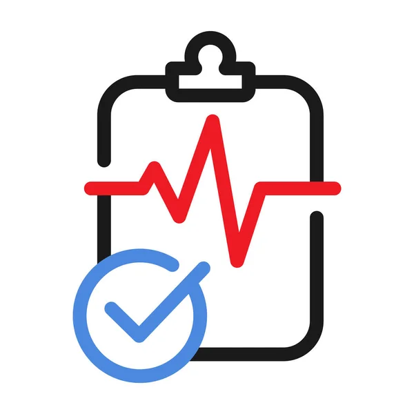 Cardiografía Diagnóstico Cardíaco Línea Iconos Vectoriales Ilustración Médica Vector Aprobación — Vector de stock