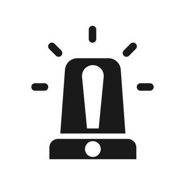 Acil siren simgesi stili Vektör illüstrasyonu. Acil Servis, Polis İtfaiyesi veya Ambulans