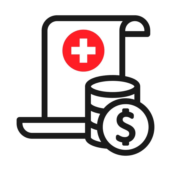 Medical Bill Icon Medical Document Money Vector Illustration — Stock Vector