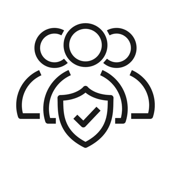 People Insurance Icon Employee Protection Outline Icon Vector Illustration — ストックベクタ