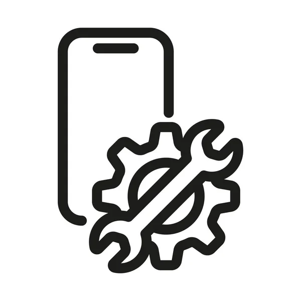 Repair Phone Icon Phone Service Outline Vector Illustration —  Vetores de Stock