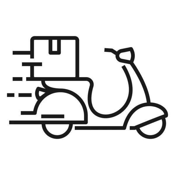 Shipping Fast Delivery Motorcycle Icon Symbol Pictogram Flat Outline Design — Stock Vector