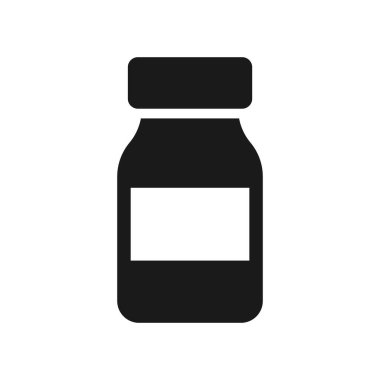 İlaç Şişesi ikonu. İlaç şişesi vektör illüstrasyonu.