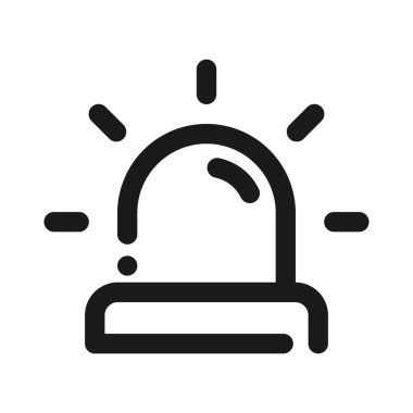 Acil siren simgesi çizgisi çizimi. Acil Servis, Polis İtfaiyesi veya Ambulans