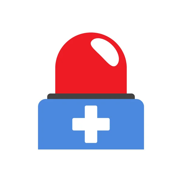 Siren Healthcare Icon Red Flasher Siren Logo Flat Style Vector — ストックベクタ