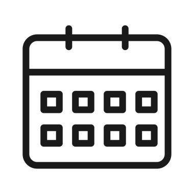 Takvim çizgisi vektör simgesi. Taslak biçim vektör illüstrasyonu