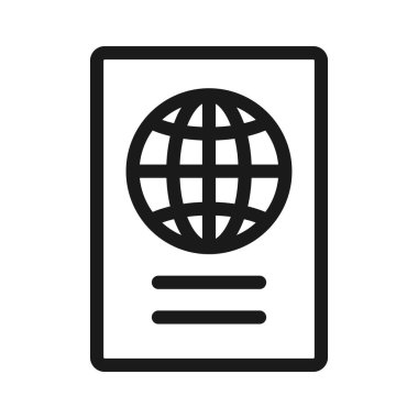 Pasaport satırı ya da taslak simgesi. Kişisel belge sembolü. Seyahat konsepti vektör illüstrasyonu