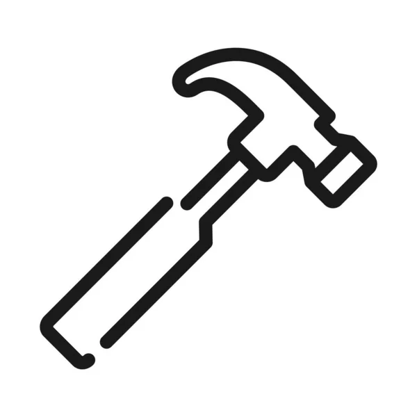 Hammer Line Icon Linear Style Vector Illustration — Vettoriale Stock