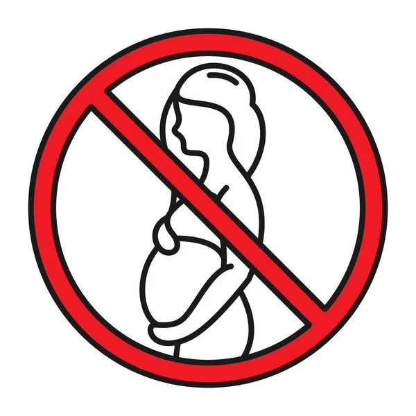 Forbidden Sign Pregnancy Prohibited Pregnant Vector Illustration — Image vectorielle