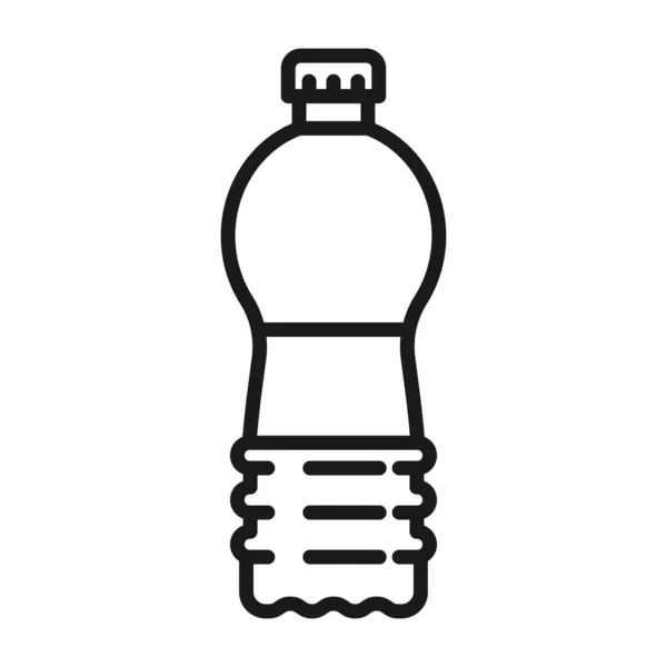 Plastic Bottle Line Outline Icon Vector Illustration — 스톡 벡터